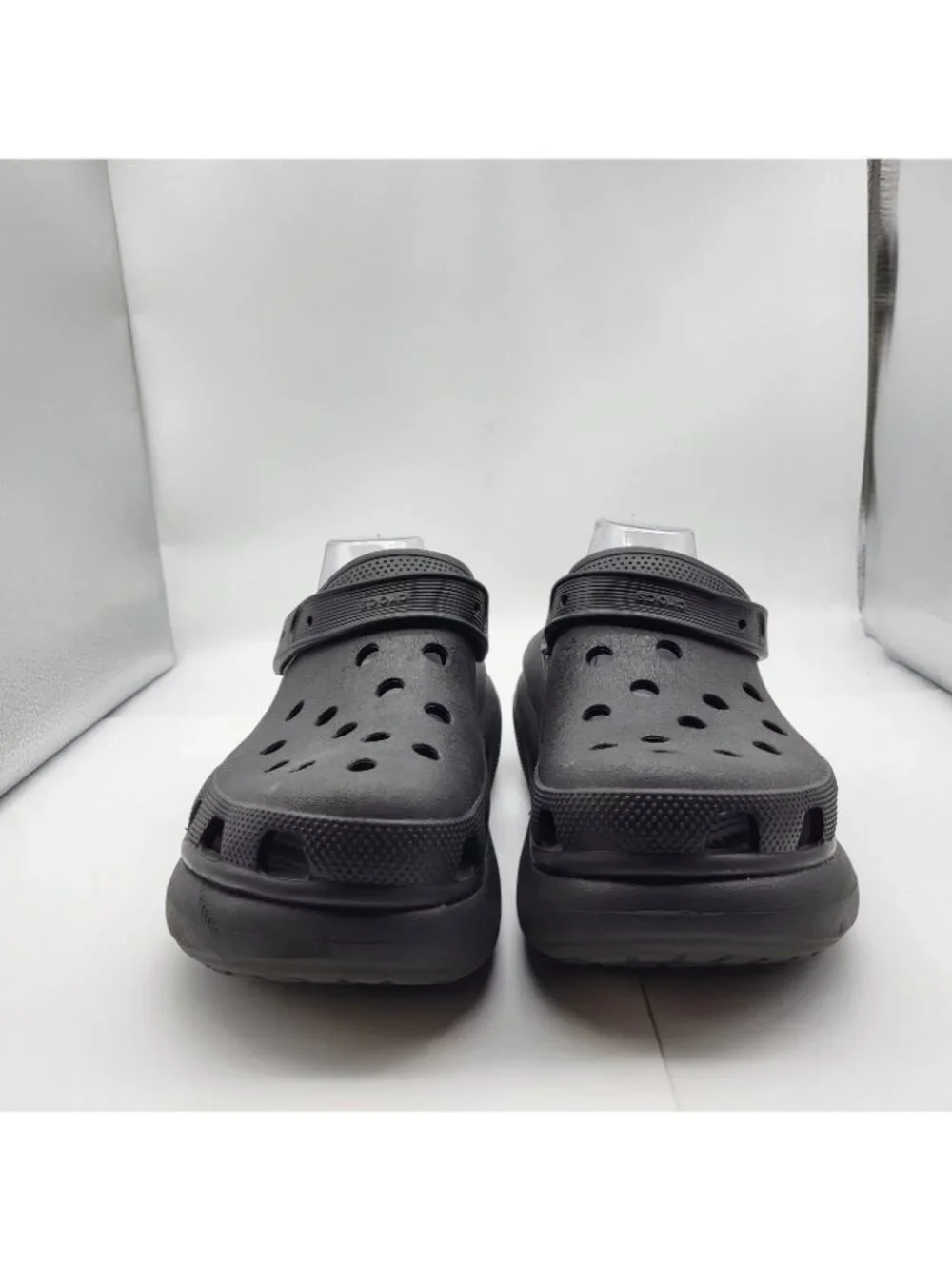 Crocs Mega Crush Clogs Black Men's Sz 13 Platform Vegan black slip on blemished